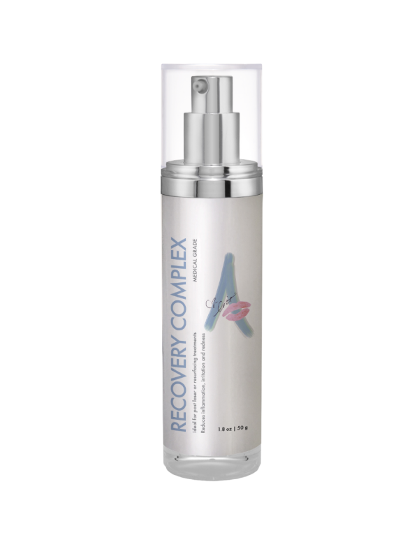 image of a product bottle with a white label with the text recovery complex