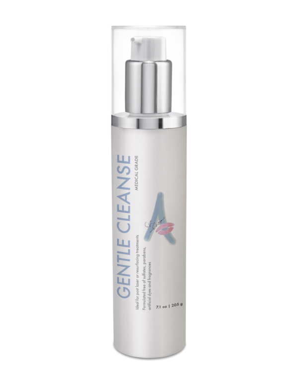 image of a product bottle with a white label with the text Gentle Cleanse